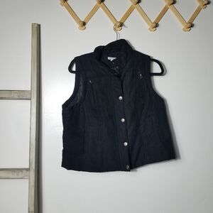 RELATIVITY WOMEN'S BLACK SLEEVELESS VEST SIZE LARGE PETITE